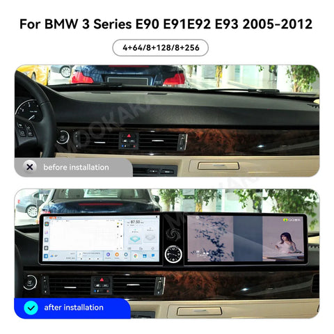 24.6" Dual Screen Android Multimedia Unit for BMW 3 Series 2005–2012 Android Head Unit Aotsr 4GB 64GB Eight Core