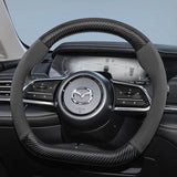 Suede Carbon Fiber Steering Wheel Cover for Mazda Car Interior Accessory Hocasen