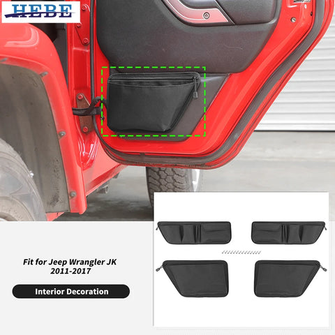 Front Door Storage Bag for Jeep Wrangler JK 4-Door Car Interior Accessory HEBE