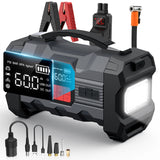 Car Tire Air Compressor, Battery Jump Starter Kit, 1500A Heavy-Duty Portable Emergency Car Jump Starter