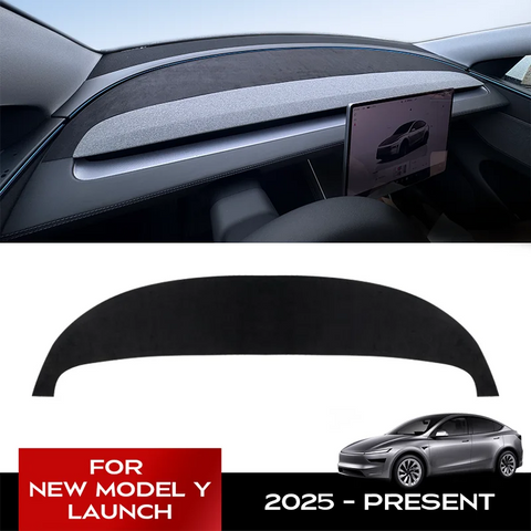 for Tesla New Model Y Juniper 2025 Dashboard Cover Launch 2025+ Suede Dash Mat Anti-Glare and Sun Protection Dashboard Cover