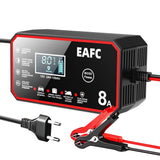 12V 8A Smart Car Battery Charger Automatic Start Fast Charger Pulse Repair Motorcycle Truck Battery Charger GEL Lead Acid