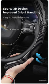 Honda Carbon Fiber Wave Shaped Steering Cover Car Interior Accessory Hocasen