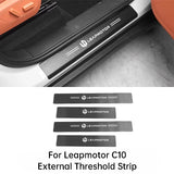 For Leapmotor C10 C16 Car Leather Door Sill Strip Welcome Pedal Anti Kick Pad Scratch-resistant Sticker Interior Accessories