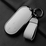 Aluminum Alloy Goatskin Car Key Case Cover For Aito M9 2024