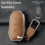Citroen C5 X C4L C6 C3-XR AIRCROSS 308 408 508 2008 3008 4008 5008 DS 5LS 4S Metal and Leather Car Key Case Cover