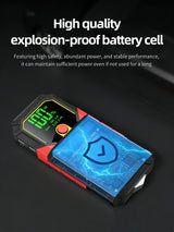 Portable 12V Emergency Jump Starter: 2000A Peak, 4 Lighting Modes, USB Output Jump Starter MINUS TWO