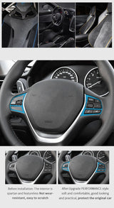 For BMW F20 F21 F30 F34 Steering Wheel Trim Frame Sticker Car Premium Interior Tuning Accessories Made of Alcantara Customiza