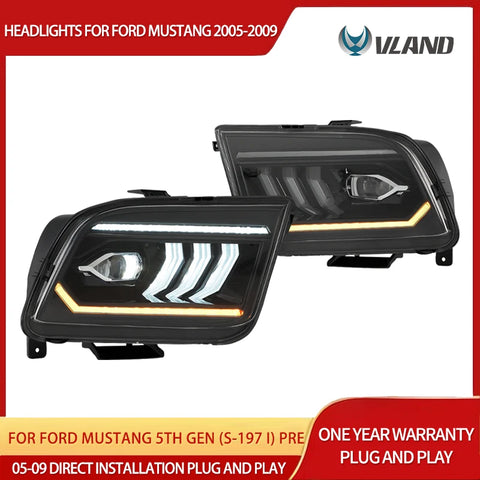 Dual Beam Projector Headlights for Mustang 05-09 Car Interior Accessory Vland