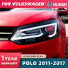 VW Polo Dual Beam Headlights Assembly for 2009-2017