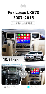 10.4-inch Android 13 GPS Navigation for Lexus LX570 2007–2015 Android Head Unit Aotsr