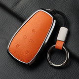 Aluminum Alloy Goatskin Car Key Case Cover For Changan Eado Unit CS35plus CS55plus CS75plus Car Key Protection Shell Accessories