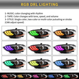 RGB Dual Beam LED Headlights for Mustang 2018-21 Car Interior Accessory Vland