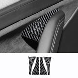 For Tesla Model 3 (2019-2022)/Modely (2019~) Car Door Switch Button Anti Scratch Trim Sticker Carbon Fiber Interior Accessori