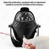 Spherical LED Marine Compass for Boat RV Universal Car Interior Accessory OEM