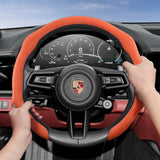 Premium Suede Steering Wheel Cover for Porsche Cars Car Interior Accessory Hocasen