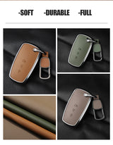 Metal and leather car key case cover for Lincoln Continental Navigator Car Key Case OEM