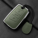 Metal and Leather Car Key Case Cover for VW Volkswagen Passat B8 CC Arteon Magotan GTE Skoda Fabia Superb A7 Kodiaq