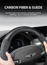 Genesis Carbon Fiber Texture Suede Wheel Cover Car Interior Accessory Hocasen