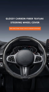 Steering Wheel Cover Carbon Fiber for Universal Car Interior Accessory Hocasen