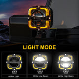 Square LED Work Light 12V 24V For Car Offroad Motorcycle Driving Fog Lamp Light Bar With Angel Eyes Spotlights Auxiliary Ligh