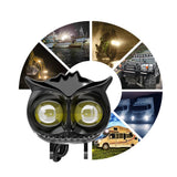 Motorcycle Car LED Headlight Owl Design Auxiliary Spotlight Off-Road Work Light Driving Fog Lamp For ATV Scooter UTV LED Head