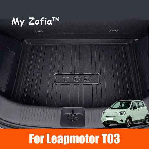 Car rear trunk mat For Leapmotor T03 2024 2025 Car TPE Styling Cargo Mat Boot Liner Anti-slip Carpet Protector Accessories Ca