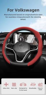 Perforated Leather Wheel Cover for VW Golf Jetta Car Interior Accessory Hocasen