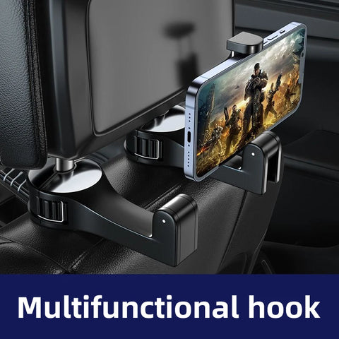 2-in-1 Hidden Headrest Phone Holder and Car Hook Car Interior Accessory OEM