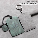 Car Remote Key Case Cover For Leapmotor C16 B01 C10 C11 Sheep Suede Car Key NFC Card Protector Shell Kychain Holder Accessori