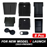 Armrest Upper and Lower Flocking Storage Box Watercup Holder Camera Cover
