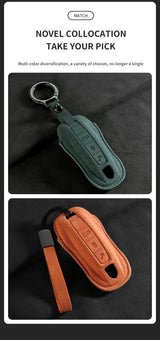 Suede Car Key Case Cover for Porsche Cars