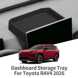 Toyota RAV4 2026 Car Dashboard Storage Tray Display Screen Rear Storage Box Silicone Tray Organizer Accessories Black Car Int