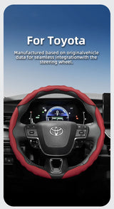 Sporty Wave-Shaped Leather Wheel Cover Toyota Car Interior Accessory Hocasen