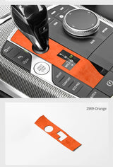 Top Suede Gear Shift Knob Panel Cover Trim Frame Sticker for BMW Series