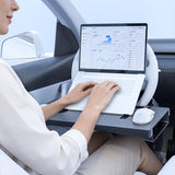 2-in-1 Foldable Car Steering Wheel Desk Tray with Carbon Fiber Design Car Interior Accessory OEM