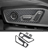 Car Seat Control Button Panel Trim Stickers Anti Scratch Carbon Fiber Interior Accessory For Audi C8 A6 A7 S6 S7 A6L (2019-20