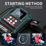 12V All-in-One Car Emergency Tool: Jump Starter, 150PSI Air Compressor, Portable Power Bank &amp; LED Light, Ideal for 6.0L G