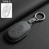 Leather Car Key Bag Case Cover Fob
