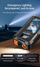 6000A Peak Car Emergency Jump Starter with Anti-Reverse Clamps, Zero-Voltage Start, USB Charging Car Emergency Jump Starter M