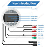Universal 200W RV Stereo Radio Bluetooth for ATV UTV Boat