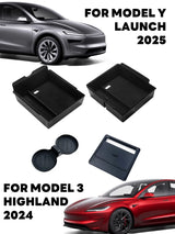 for Tesla New Model Y Launch Juniper 2025 and 3 Highland 2024 Console Armrest Storage Organizer Interior Storage Box Accessor