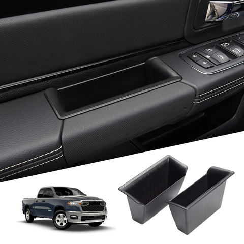 Dodge Ram 1500 2019-2026 Car Door Handle Storage Box Front Rear Door Holder Tray Organizer Accessories 4PCS Dashcam | Parking
