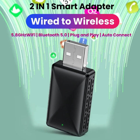 Mini Wireless CarPlay and Android Auto Box for Universal Fit CarPlay Adapter OEM
