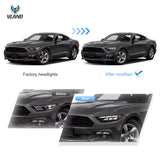 LED Headlights Sequential Signal for Mustang 2015 Car Interior Accessory Vland