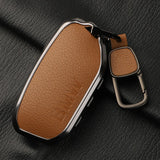 Aluminum Alloy Goatskin Car Key Case Cover for BMW G38 G12 F49 i20 G07 G08 1 5 7 Series x1 x5 x7 ix XM i7 M760 Keychain