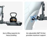 Expandable Car Backseat Desk for Laptop & Dining, with Non-Slip Pad & Device Holder, Adjustable, Foldable