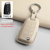 PU Leather Key Case Cover for VW Tiguan T-Cross