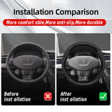 Carbon Fiber Leather Wheel Cover for Peugeot 207 208 Car Interior Accessory Hocasen