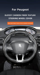 Peugeot Snap-On Carbon Fiber Steering Wheel Cover Car Interior Accessory Hocasen